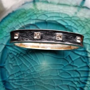Vintage Silver Jewel Bangle Bracelet